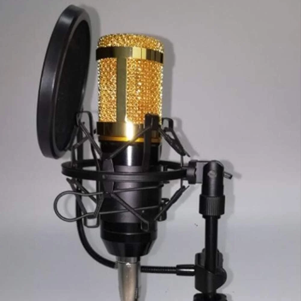 کیت میکروفون BM800 با پایه و محافظ ضد اسپری، میکروفون زنده شبکه ضبط کارائوکه کامپیوتر