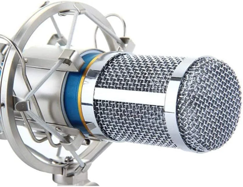 کیت میکروفون BM800 با پایه و محافظ ضد اسپری، میکروفون زنده شبکه ضبط کارائوکه کامپیوتر