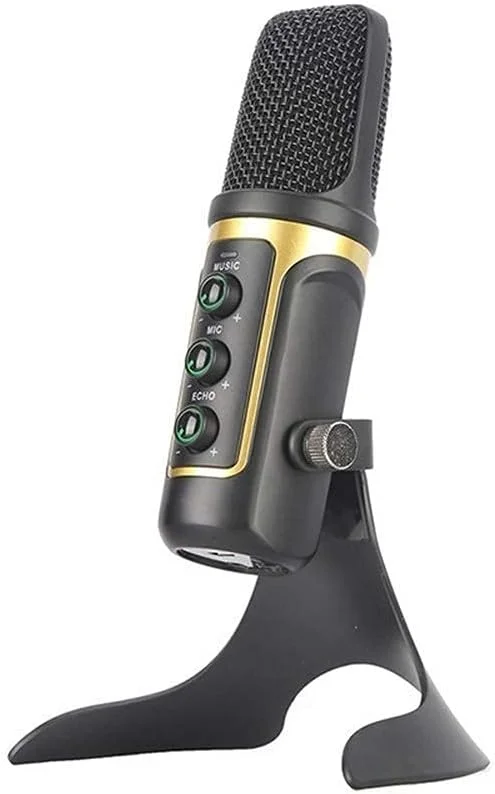 میکروفون USB با کارت صدای داخلی و افکت اکو مناسب برای ولاگ، خوانندگی، پخش زنده و کنفرانس ویدیویی حرفه ای