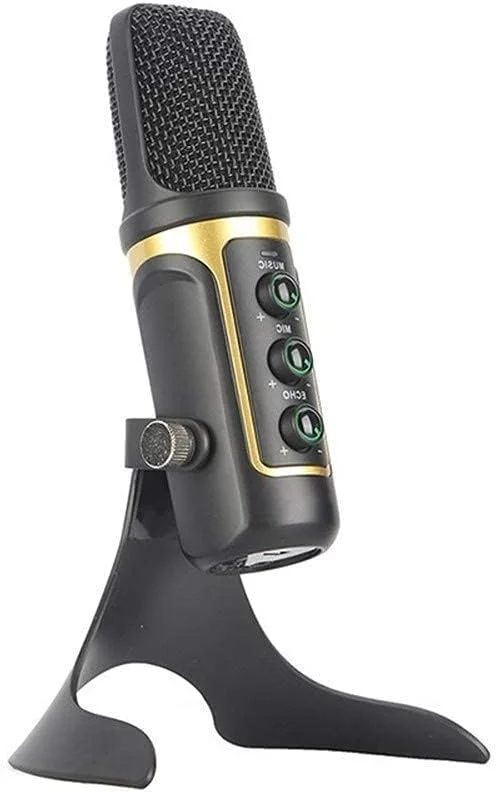 میکروفون USB با کارت صدای داخلی و افکت اکو مناسب برای ولاگ، خوانندگی، پخش زنده و کنفرانس ویدیویی حرفه ای