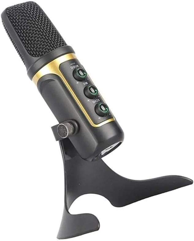 میکروفون USB با کارت صدای داخلی و افکت اکو مناسب برای ولاگ، خوانندگی، پخش زنده و کنفرانس ویدیویی حرفه ای