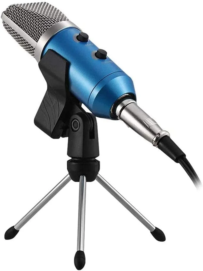 میکروفون USB حرفه ای، میکروفون استودیویی سیم دار USB، ضبط کندانسور پخش با پایه، عملکرد اکو