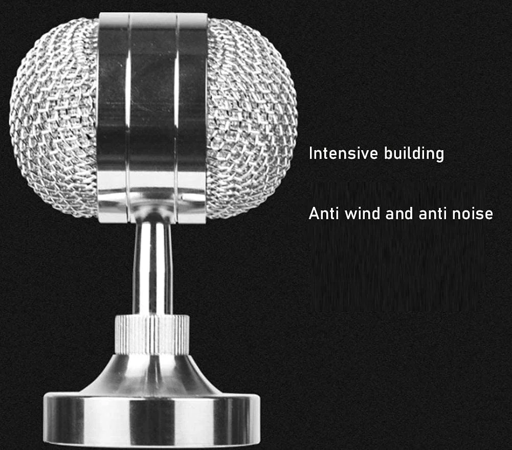 میکروفون کاندنسر، میکروفون استودیویی کاردیوئید حرفه ای و پایه بازویی قیچی دار قابل تنظیم با لرزه گیر، مناسب برای پخش زنده کامپیوتر