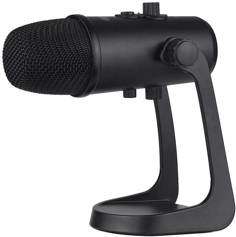 میکروفون USB رومیزی حرفه ای فلزی کاندنسر کامپیوتر همراه با پایه بوم حرفه ای