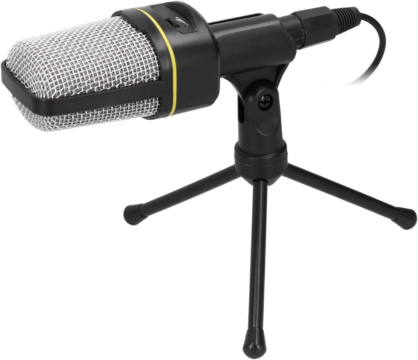 میکروفون استودیویی قابل حمل برای ضبط صدا، میکروفون کاندنسر با پورت صوتی 3.5 میلی متری به همراه سه پایه رومیزی