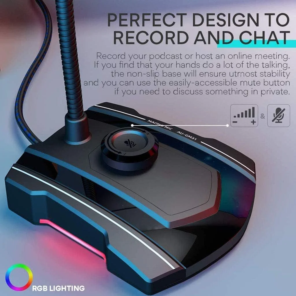 میکروفون کامپیوتر USB، میکروفون کندانسور گردن غازی همه جهته Plug&Play برای ضبط، یوتیوب، اسکایپ، کنفرانس، سازگار