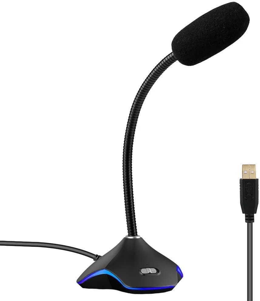 میکروفون USB برای کامپیوتر، میکروفون رومیزی چند جهته خازنی با قابلیت اتصال آسان، سازگار با ویندوز/مک، ایده آل برای ضبط صدا، بازی و پادکست