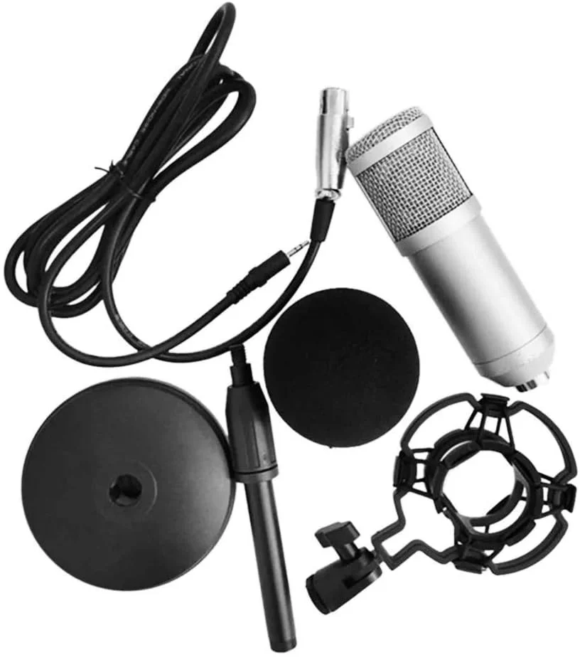 پایه میکروفون قابل حمل میکروفون با حساسیت بالا و نویز کم مناسب کامپیوتر، موبایل، استودیو، پخش زنده برای سازها و صداگذاری