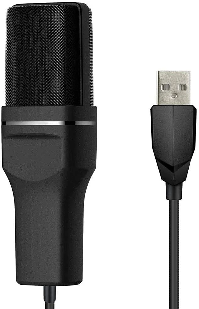 میکروفون رومیزی USB با پایه تاشو، فیلتر پاپ برای ضبط ویدیو در رایانه شخصی، میکروفون بوم حرفه ای