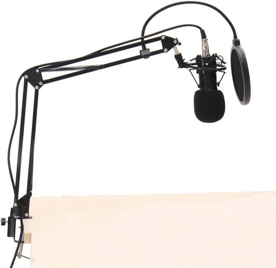 کیت سیستم میکروفون کاندنسر BM800 به همراه پایه ضد لرزش و بازویی استودیویی حرفه ای