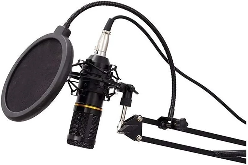 مجموعه میکروفون کاندنسر با کابل و کارت صدا برای ضبط، پخش، آواز و استریم زنده
