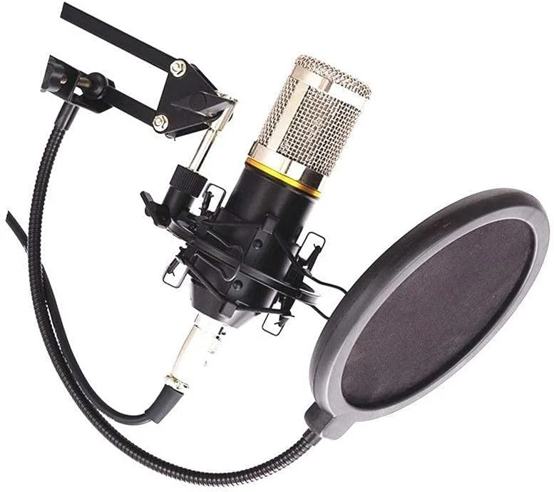 مجموعه میکروفون کاندنسر با کابل و کارت صدا برای ضبط، پخش، آواز و استریم زنده