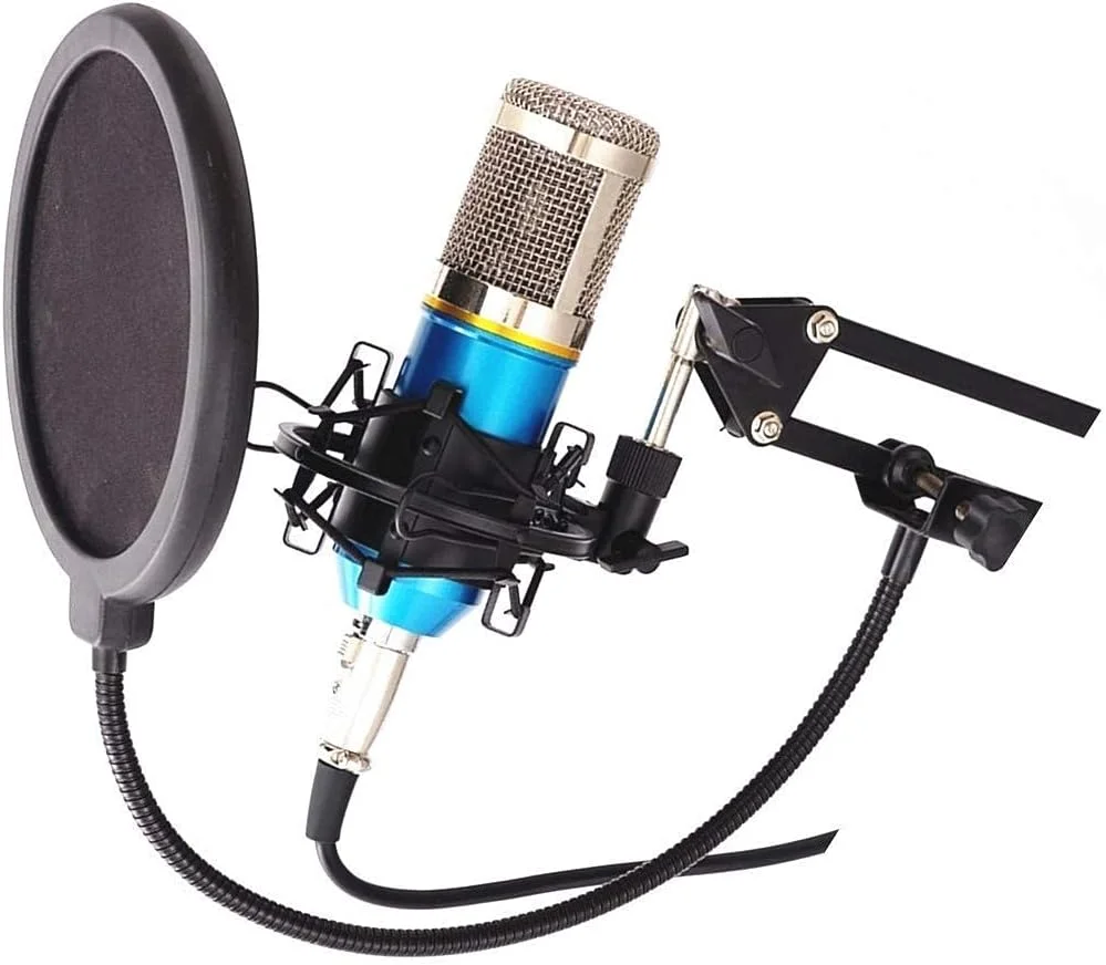 مجموعه میکروفون کاندنسر با کابل و کارت صدا برای ضبط، پخش، آواز و استریم زنده