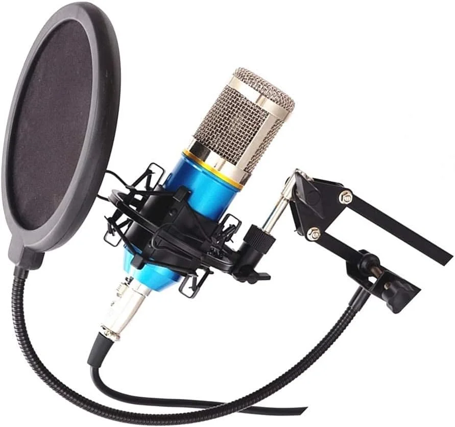 مجموعه میکروفون کاندنسر با کابل و کارت صدا برای ضبط، پخش، آواز و استریم زنده