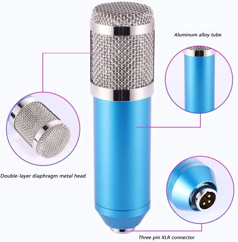 مجموعه کارت صدای زنده میکروفون کاندنسر میکروفون لنگر میکروفون کاندنسر کامپیوتر