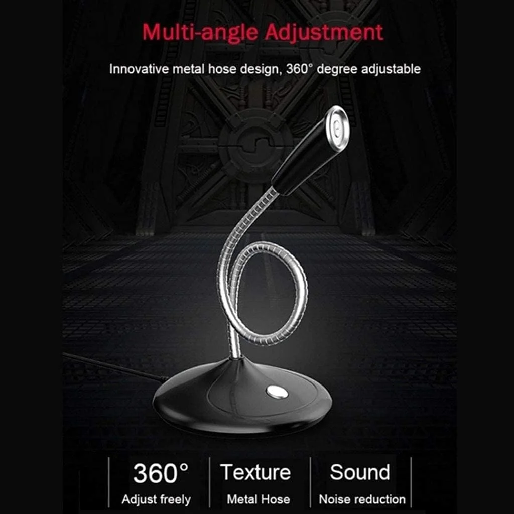 میکروفون USB برای لپ تاپ، میکروفون رومیزی PC با گردن غازی، اتصال و پخش برای اسکایپ، بازی، پادکست