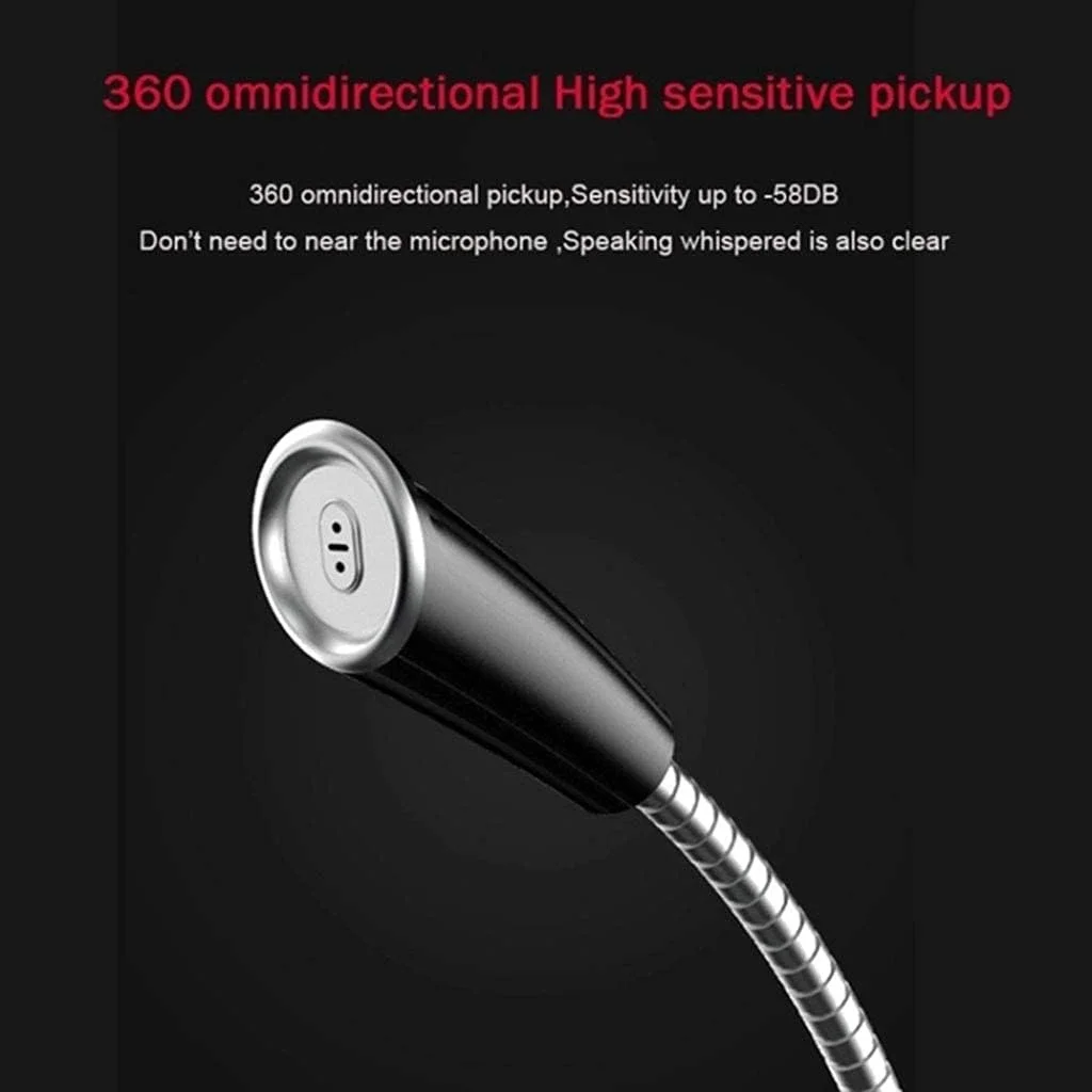 میکروفون USB برای لپ تاپ، میکروفون رومیزی PC با گردن غازی، اتصال و پخش برای اسکایپ، بازی، پادکست
