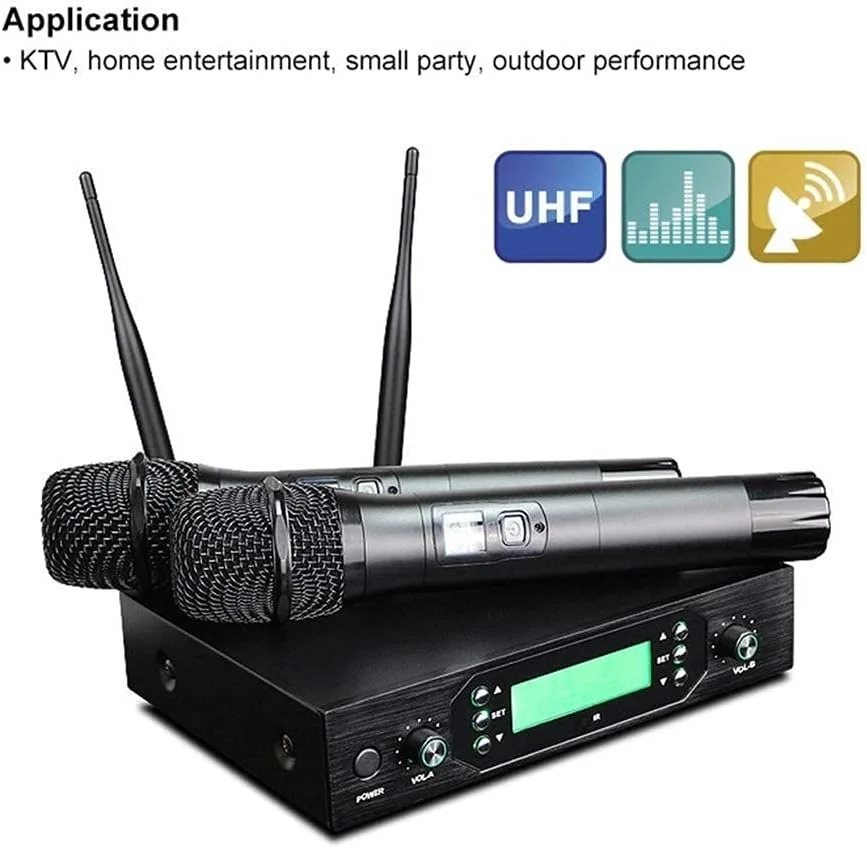 میکروفون دستی با پشتیبانی از اتصال دوگانه و پخش موسیقی میکرو، دستگاه کارائوکه KTV با نور LED و کیفیت صدای HD