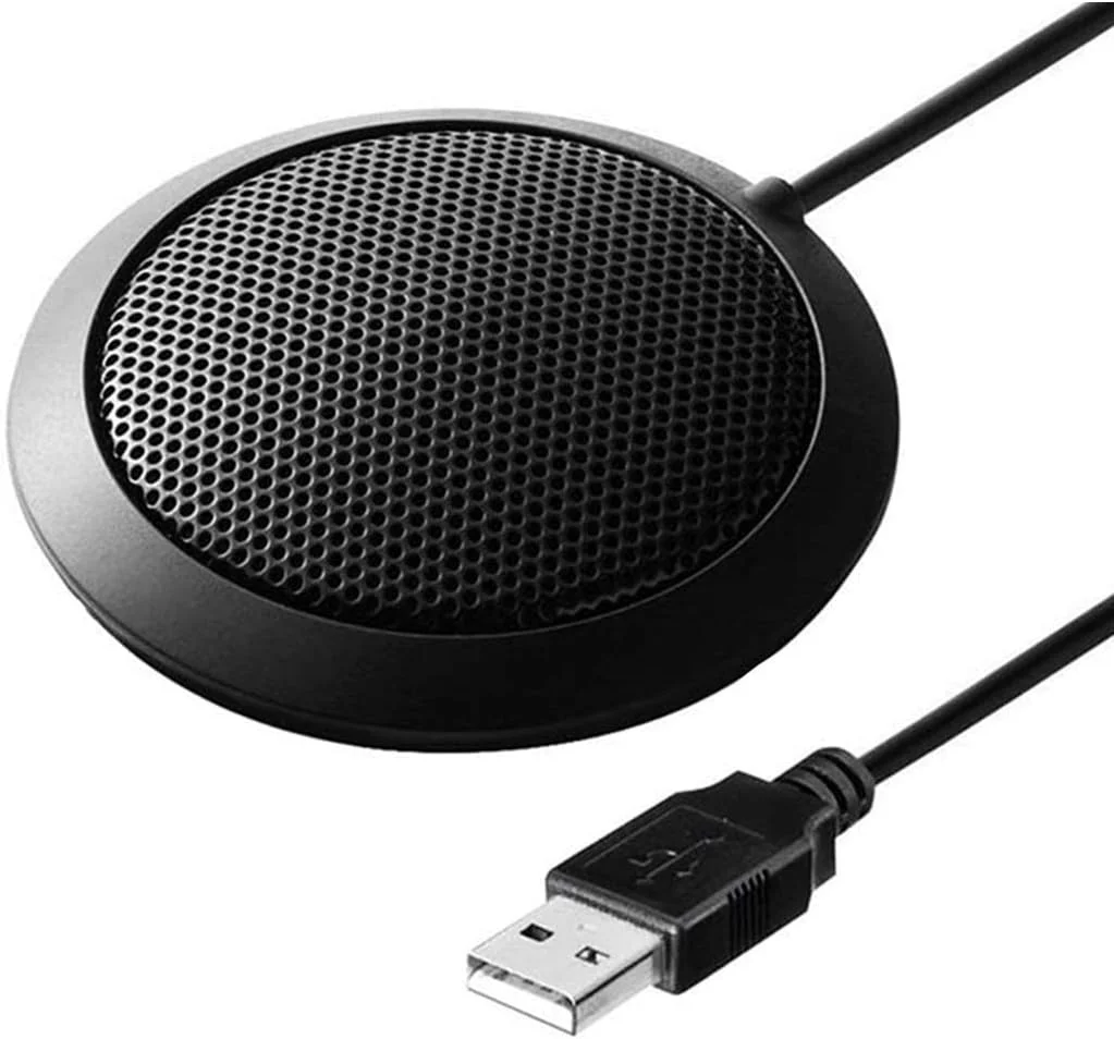 میکروفون کنفرانس کامپیوتر USB، میکروفون رومیزی فلزی قابل حمل با الگوی قطبی تمام جهته، میکروفون کامپیوتر با قابلیت اتصال و پخش آسان، بدنه ضد افتادن برای ویندوز، مک، جلسه، بازی، اسکایپ