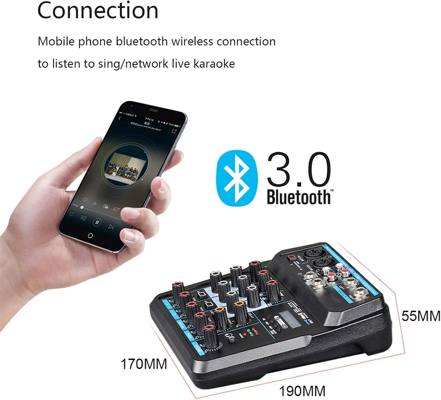 میکسر صدا DJ با رابط کنترلر و درگاه USB برای ضبط کامپیوتر، میکسر صوتی استودیویی 4/6 کاناله حرفه ای و مبتدی، 6 کانال