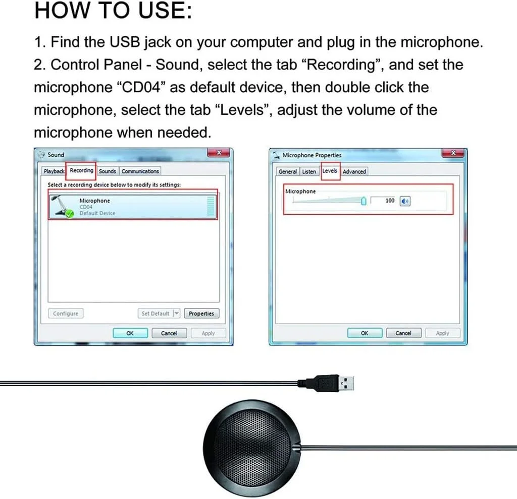 میکروفون کنفرانس کامپیوتر USB، میکروفون رومیزی فلزی قابل حمل با الگوی قطبی تمام جهته، میکروفون کامپیوتر با قابلیت اتصال و پخش آسان، بدنه ضد افتادن برای ویندوز، مک، جلسه، بازی، اسکایپ