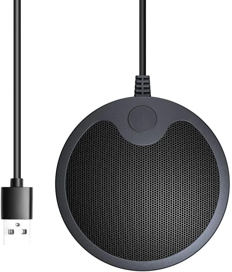 میکروفون کنفرانس USB با قابلیت قطع صدا و پخش هدفون، اتصال آسان، میکروفون PC همه جهته، بدنه آلیاژ آلومینیوم ضد ضربه برای ویندوز و مک