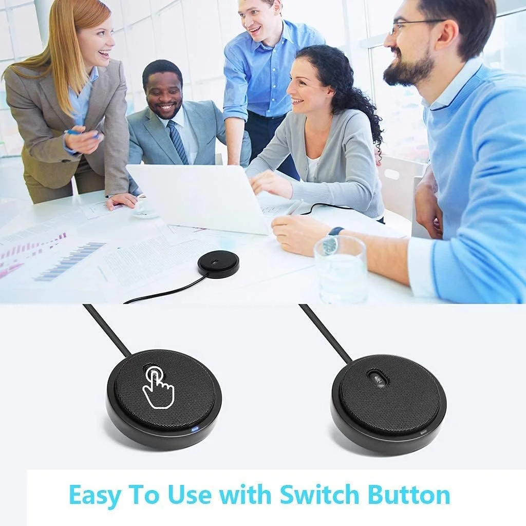 میکروفون کنفرانس، میکروفون USB کامپیوتر، قطع صدای یک کلیدی، میکروفون همه جهته برای کامپیوتر، میکروفون رومیزی برای استریمینگ، تماس های VoIP، اسکایپ، چت