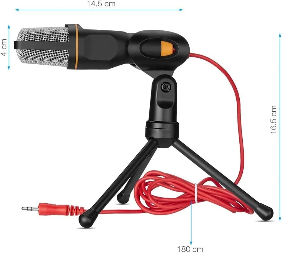 میکروفون کاندنسر USB فلزی برای ضبط صدا با لپ تاپ، KTV یا ویندوز، مناسب برای ضبط وکال و صداگذاری