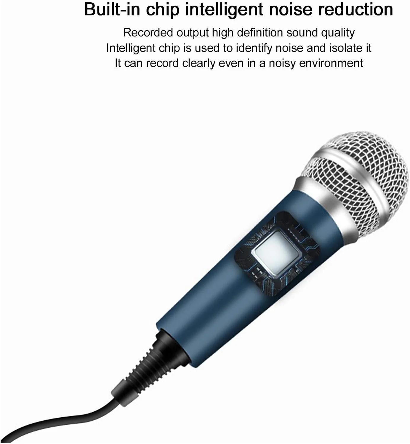 میکروفون کاندنسر سیمی، آداپتور صوتی 3.5 میلی متری U شکل برای کامپیوتر، کارائوکه، دسکتاپ، لپ تاپ