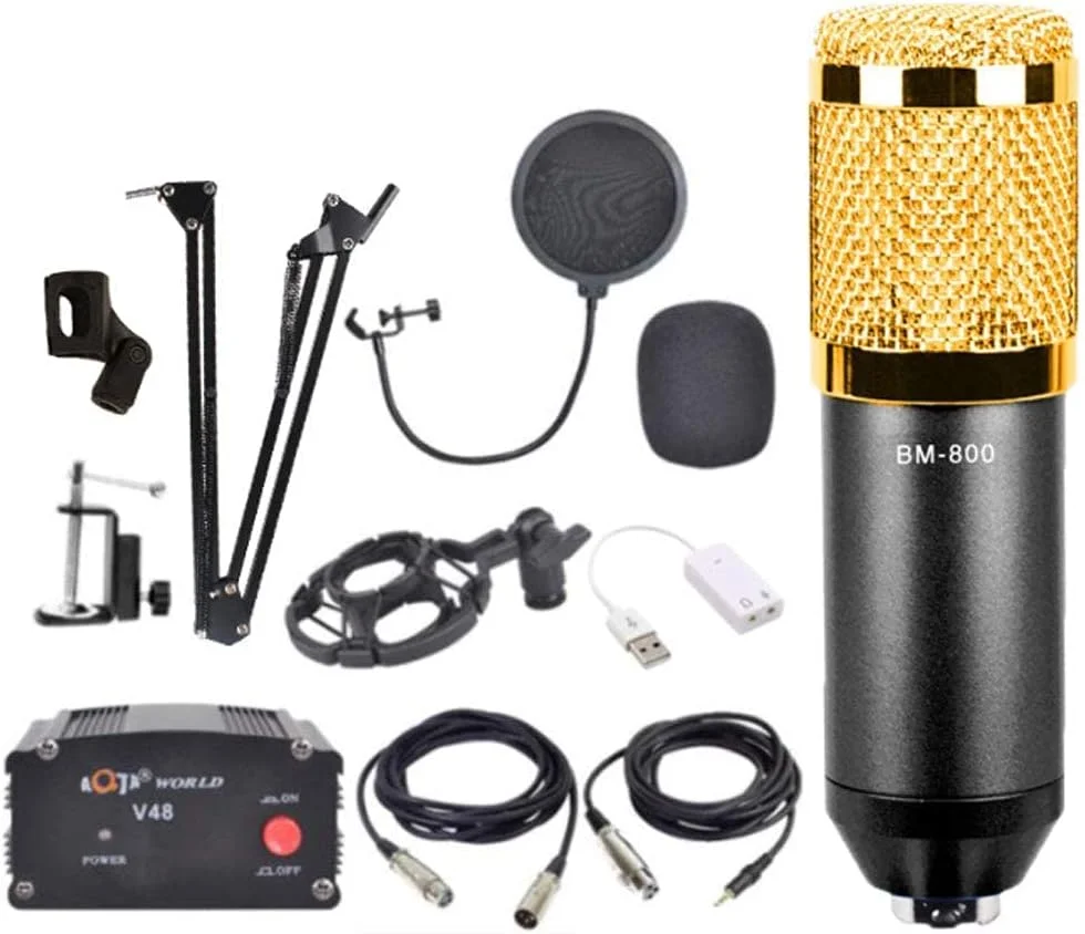 مجموعه میکروفون کاندنسر یونیورسال موبایل و کامپیوتر مناسب برای ضبط صدا، میکروفون ضد نویز