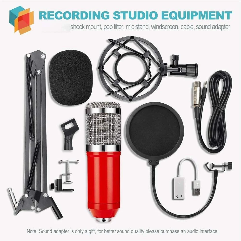 میکروفون کاندنسر، کیت میکروفون ضبط کابل میکروفون های کامپیوتر پایه بازوی قیچی تعلیق قابل تنظیم با پایه ضد لرزش، برای پادکست، ضبط موسیقی، صداگذاری میکروفون کاندنسر، کیت میکروفون ضبط کابل میکروفون های کامپیوتر پایه بازوی قیچی تعلیق قابل تنظیم با پایه ضد لرزش، برای پادکست، ضبط موسیقی، صداگذاری