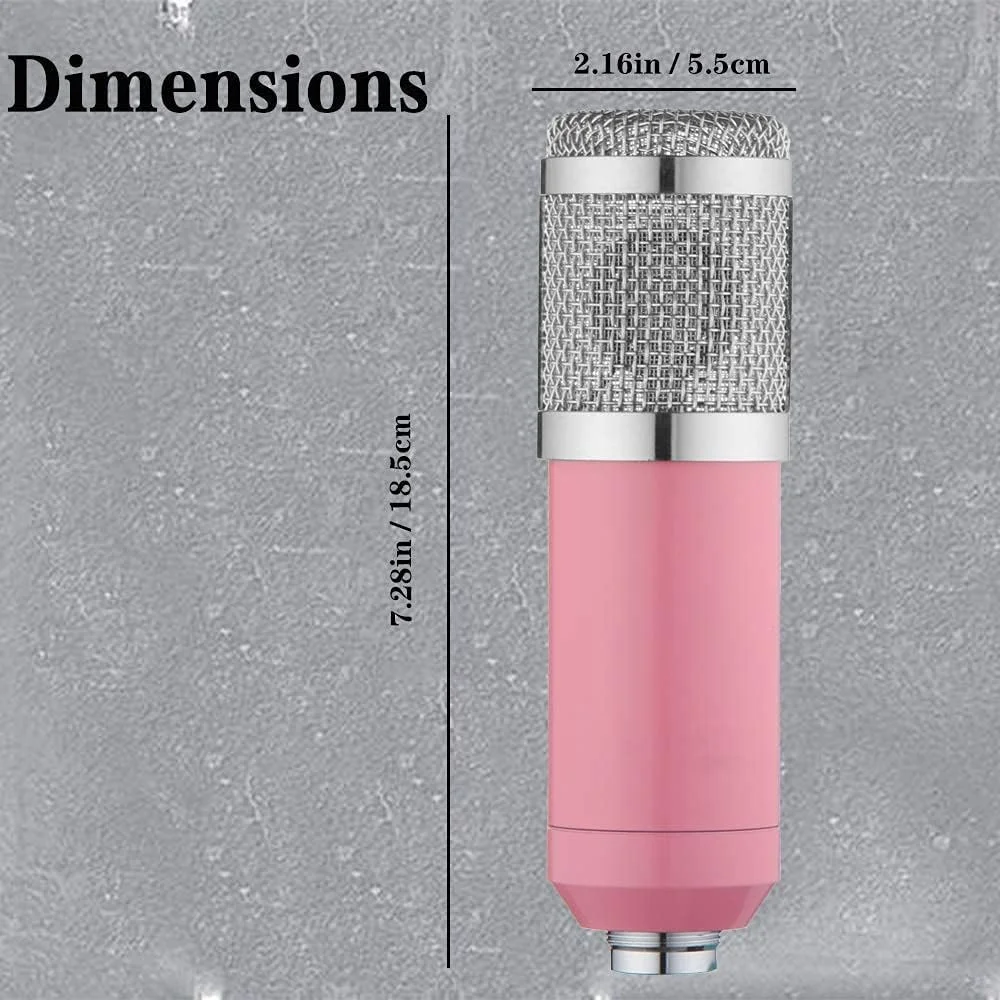 کیت میکروفون کاندنسر BM-800، میکروفون گیمینگ، میکروفون پادکست PC به 3.5 میلی‌متر با بازوی قیچی تعلیق قابل تنظیم، لرزه‌گیر، برای ضبط استودیویی و پخش