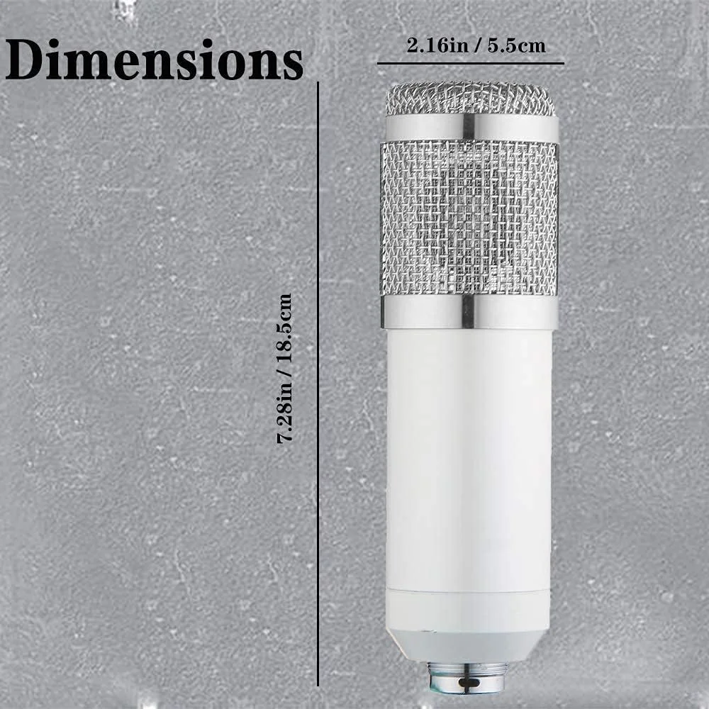 کیت میکروفون کاندنسر BM-800، میکروفون گیمینگ، میکروفون پادکست PC به 3.5 میلی‌متر با بازوی قیچی تعلیق قابل تنظیم، لرزه‌گیر، برای ضبط استودیویی و پخش