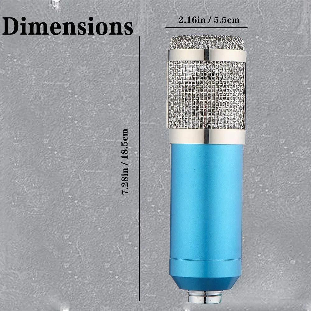 کیت میکروفون کاندنسر BM-800، میکروفون گیمینگ، میکروفون پادکست PC به 3.5 میلی‌متر با بازوی قیچی تعلیق قابل تنظیم، لرزه‌گیر، برای ضبط استودیویی و پخش