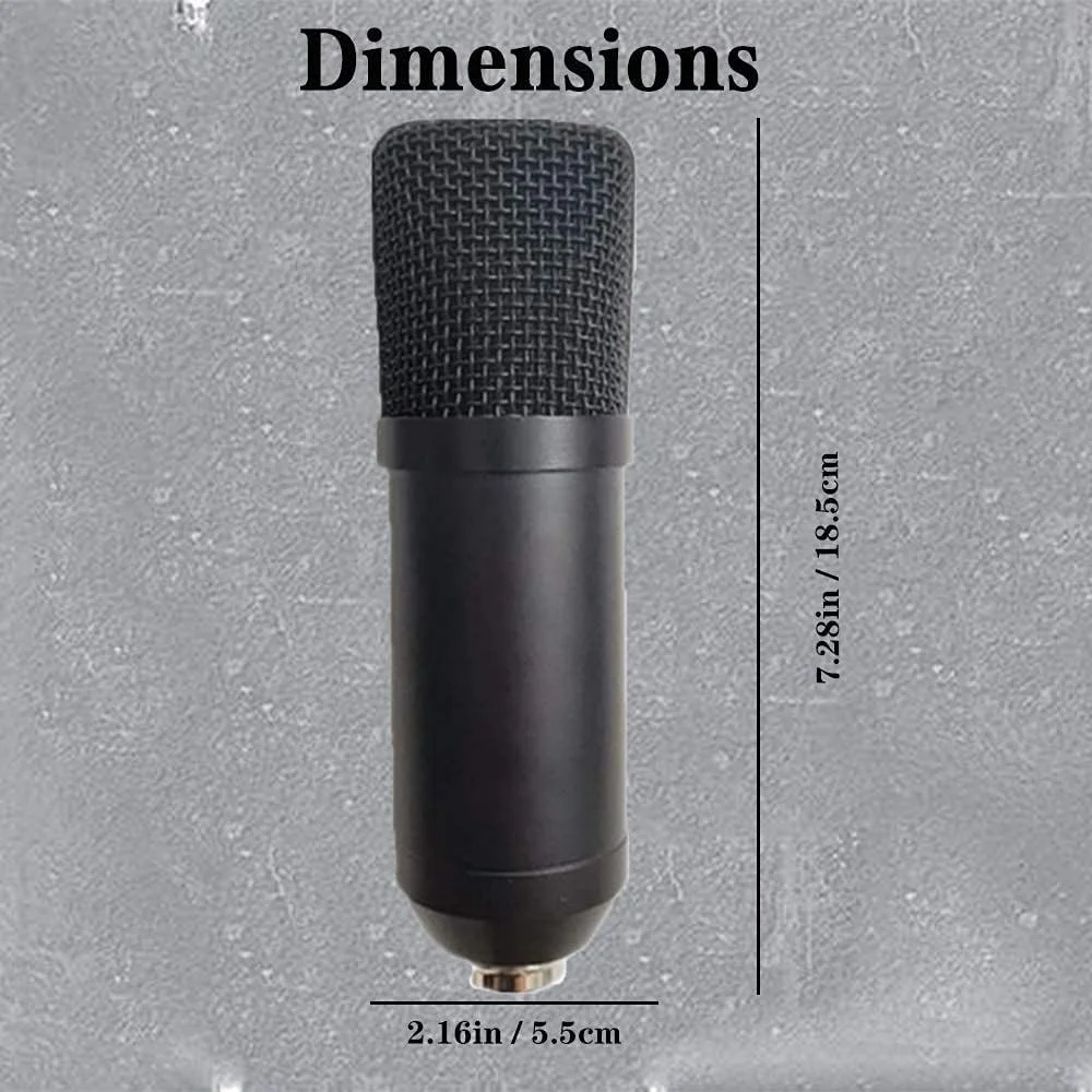 کیت میکروفون کاندنسر BM-700، میکروفون گیمینگ، میکروفون پادکست PC به 3.5 میلی‌متری با میکروفون قابل تنظیم، لرزه‌گیر، برای ضبط استودیویی و پخش