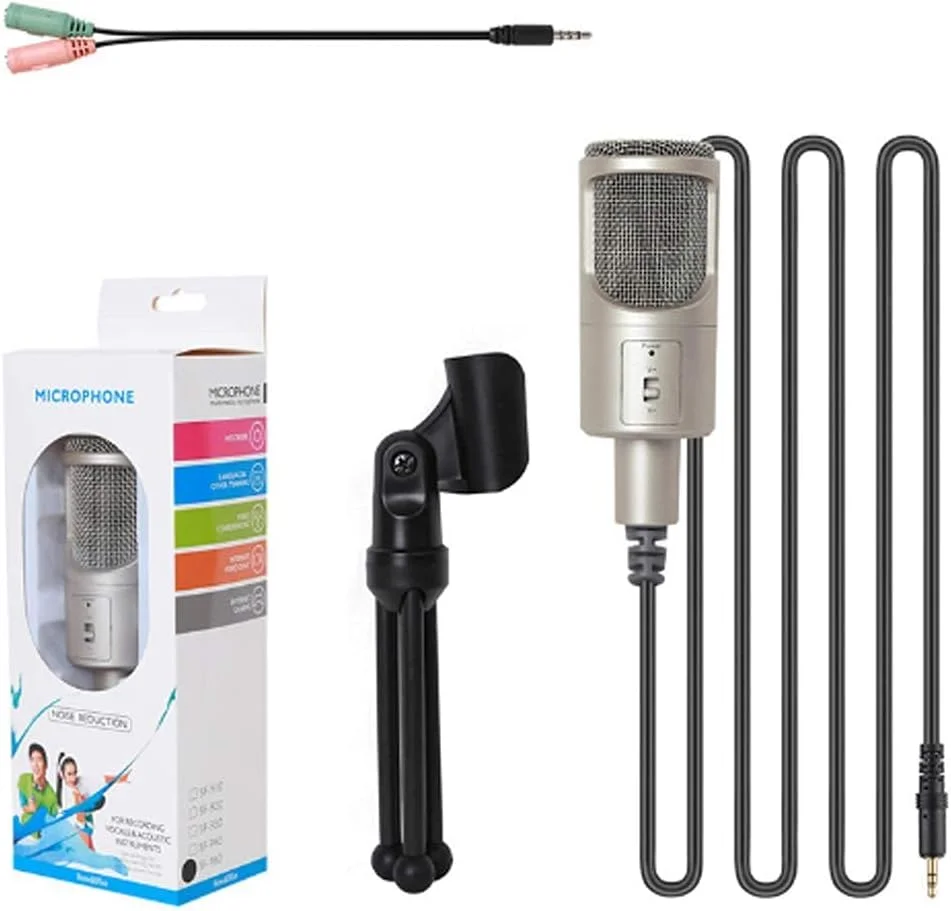 میکروفون کامپیوتر، میکروفون لپ تاپ، میکروفون سیم دار تلفن همراه مناسب آواز خواندن و موسیقی، میکروفون های کاندنسر