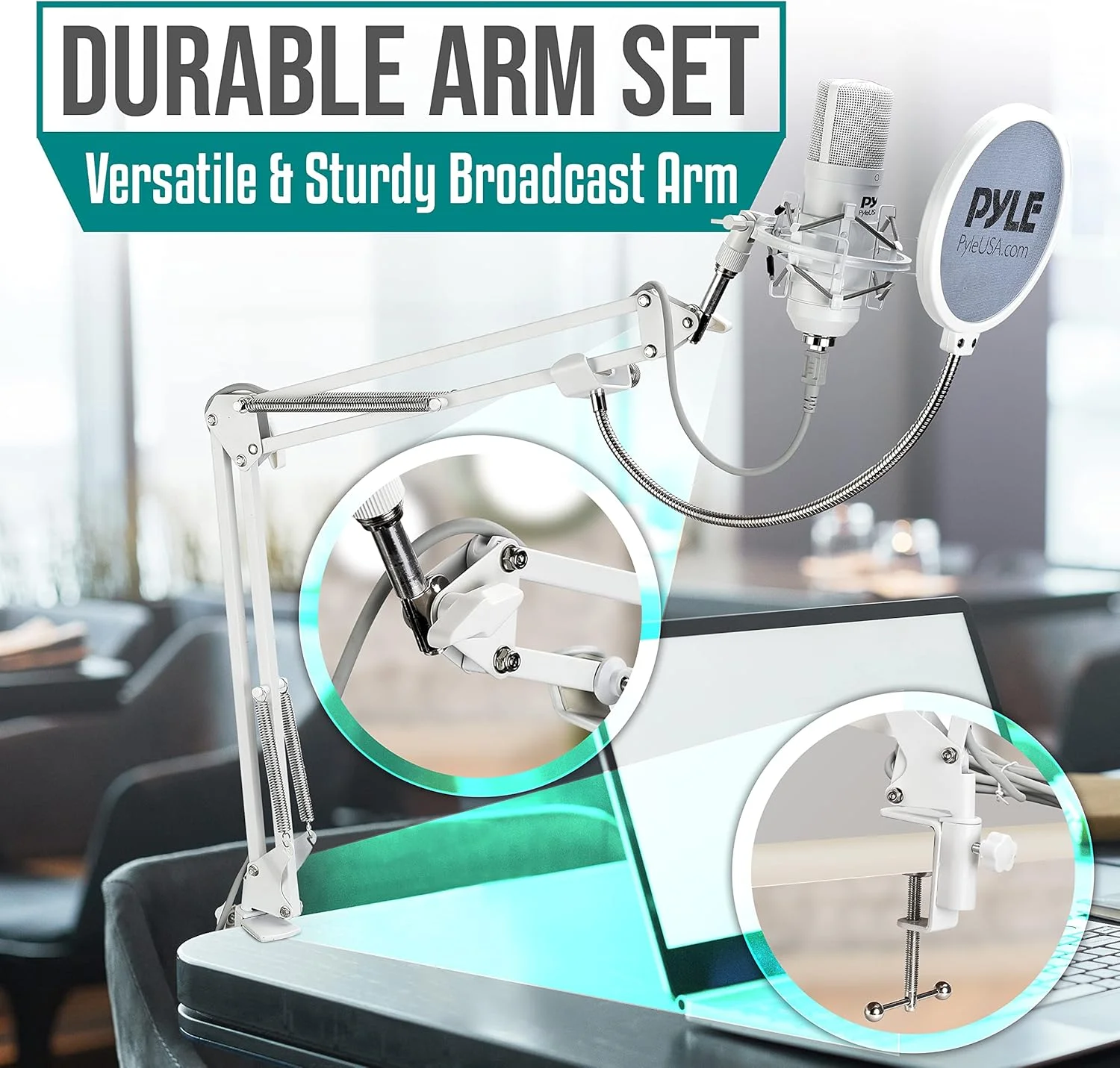 کیت میکروفون کاندنسر USB پایل - میکروفون کاردیوئید حرفه ای کامپیوتر/مک با بازوی قابل تنظیم و فیلتر پاپ برای پادکست، بازی، استودیو، یوتیوب