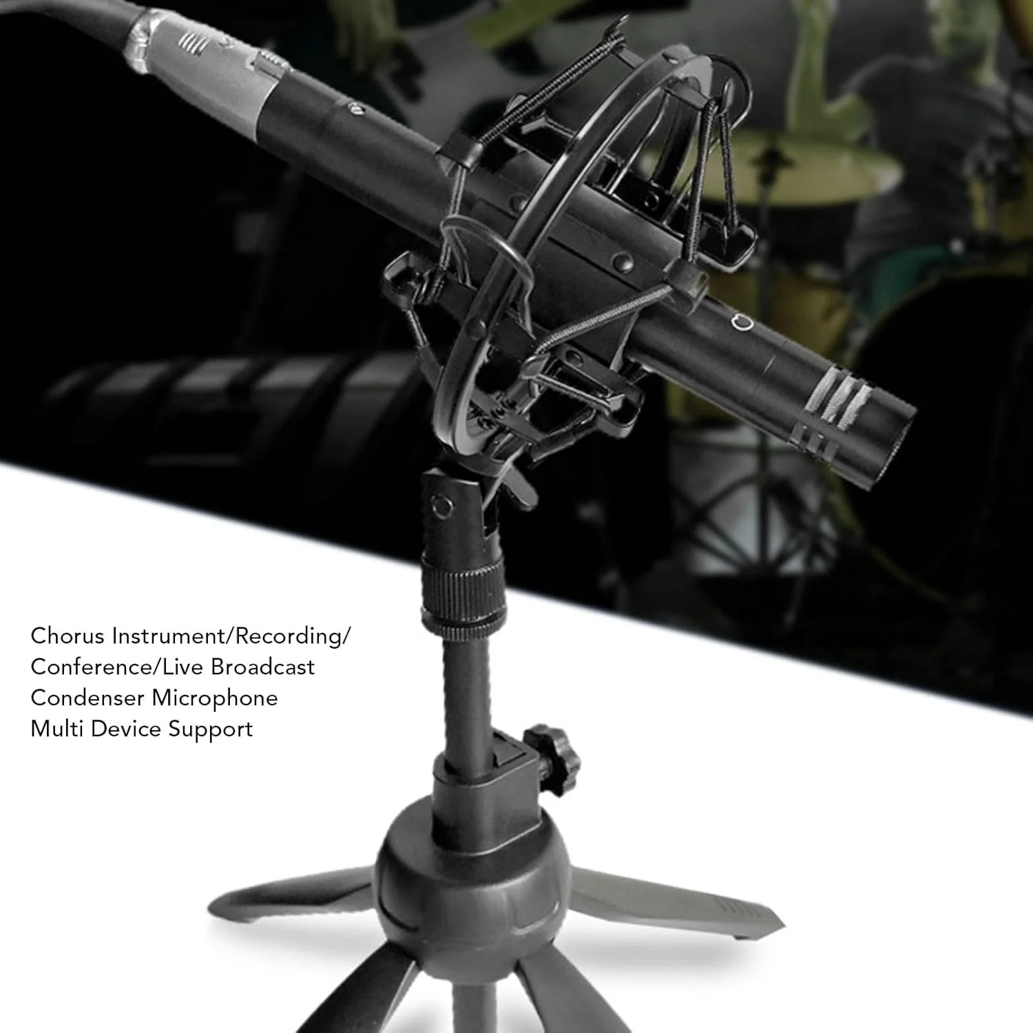 میکروفون حرفه ای ساز، میکروفون کندانسور مدادی با روکش اسفنجی، گیره، کابل XLR، کیف حمل، میکروفون دیافراگم کوچک برای درام، گیتار آکوستیک