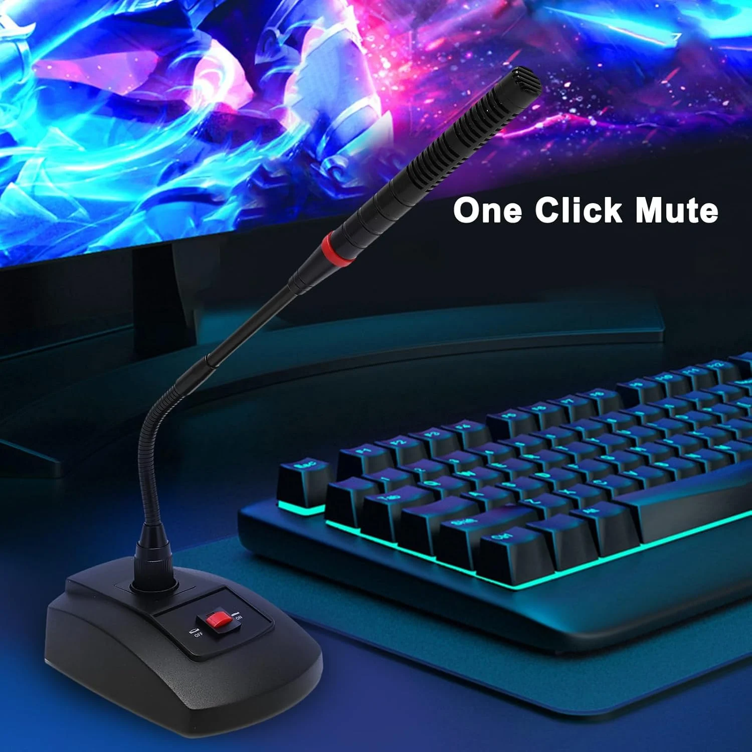 میکروفون کندانسور گردن غازی با کیفیت صدای حرفه ای با الگوی قطبی کاردیوئید، ارتفاع و زاویه قابل تنظیم، سیستم میکروفون گردن غازی رومیزی برای سخنرانی، جلسه