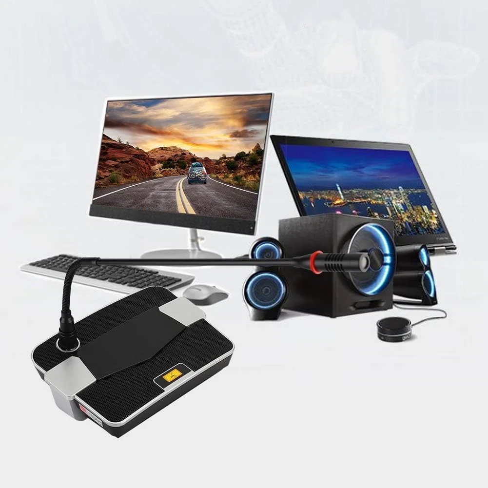 میکروفون رومیزی کندانسور حرفه ای، یک جهته و قابل تنظیم برای جلسات کنفرانس با صدای واضح، سازگار با 48 ولت، طراحی مستحکم