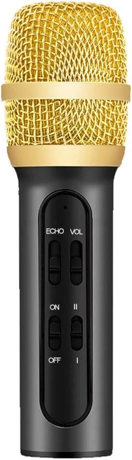 میکروفون کاندنسر حرفه ای قابل حمل برای ضبط آواز و اجرای زنده موبایل و کامپیوتر با کارت صدای اکو