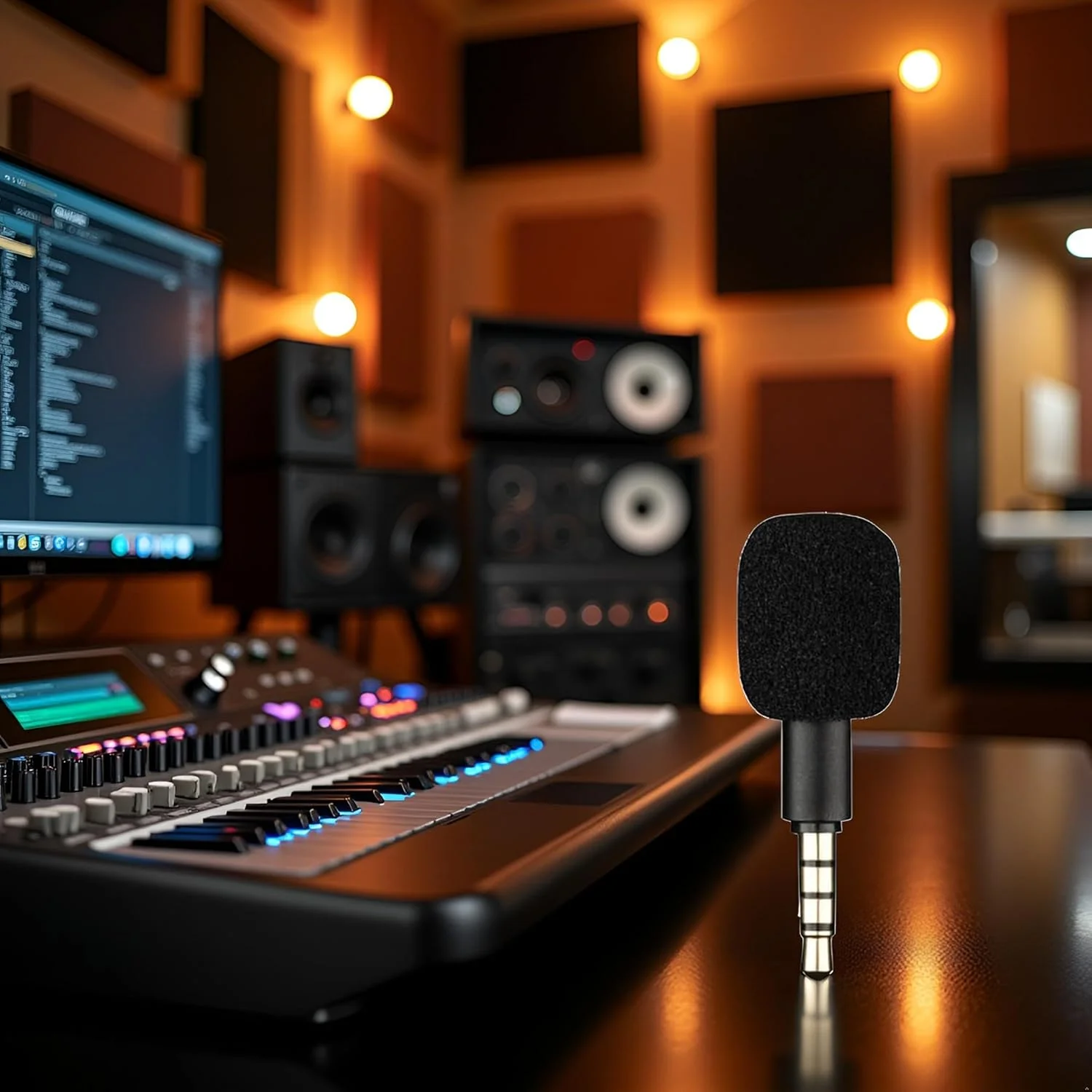 میکروفون مینی قابل حمل مشکی 4 پل با جک 3.5 میلی متری AUX، میکروفون کارائوکه 4 پل/ 3 پل برای ضبط کننده، تلفن همراه، تلفن هوشمند، کامپیوتر، لپ تاپ، میکروفون های کندانسور چند منظوره، میکروفون های کندانسور