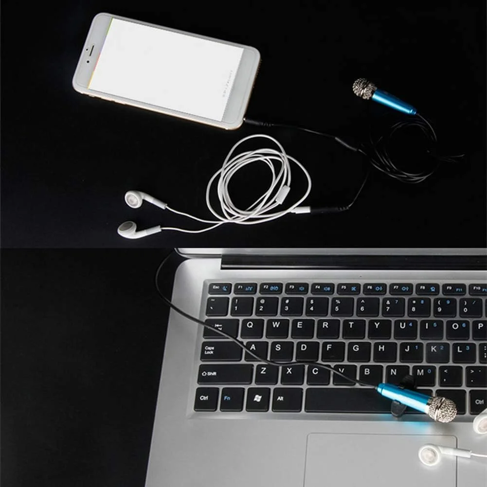 میکروفون کارائوکه بلوتوث قابل حمل، میکروفون مینی کندانسور 3.5 میلی متری کارائوکه تلفن همراه با پایه برای آیفون و اندروید، دستگاه کارائوکه بلندگوی دستی طلایی