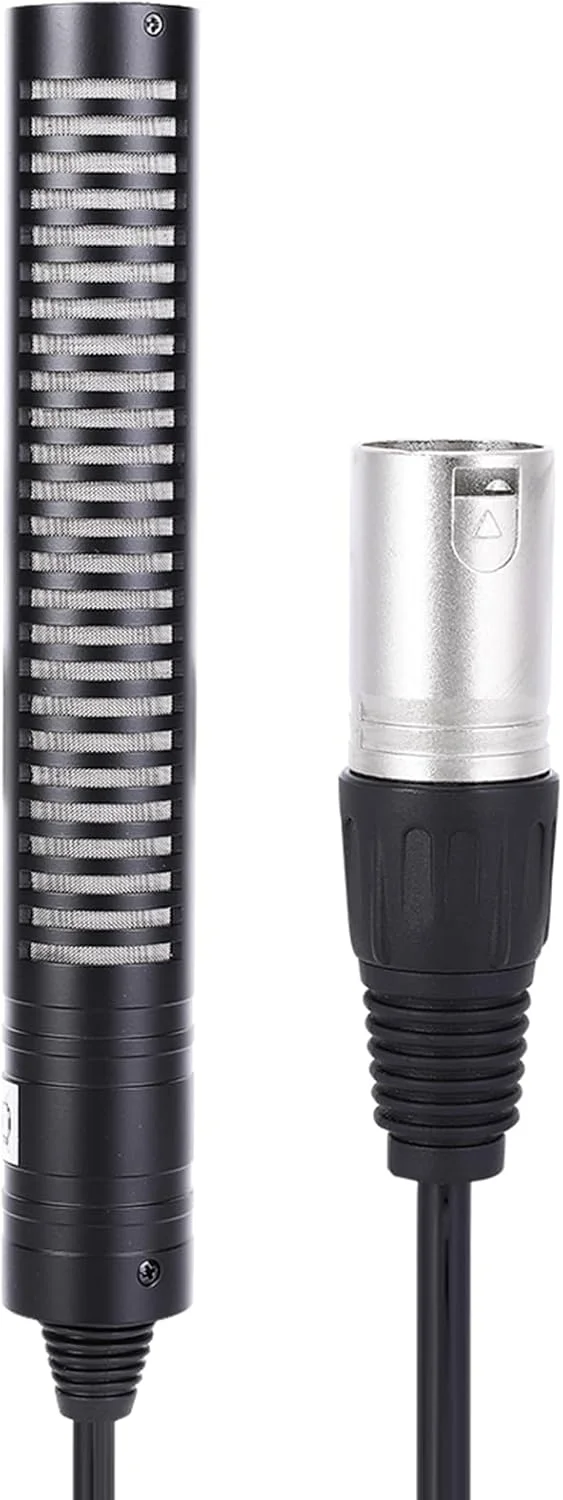 میکروفون استریو کندانسور با حساسیت بالا برای ضبط صدا و ویدیو، جنس بدنه فلزی (مشکی)