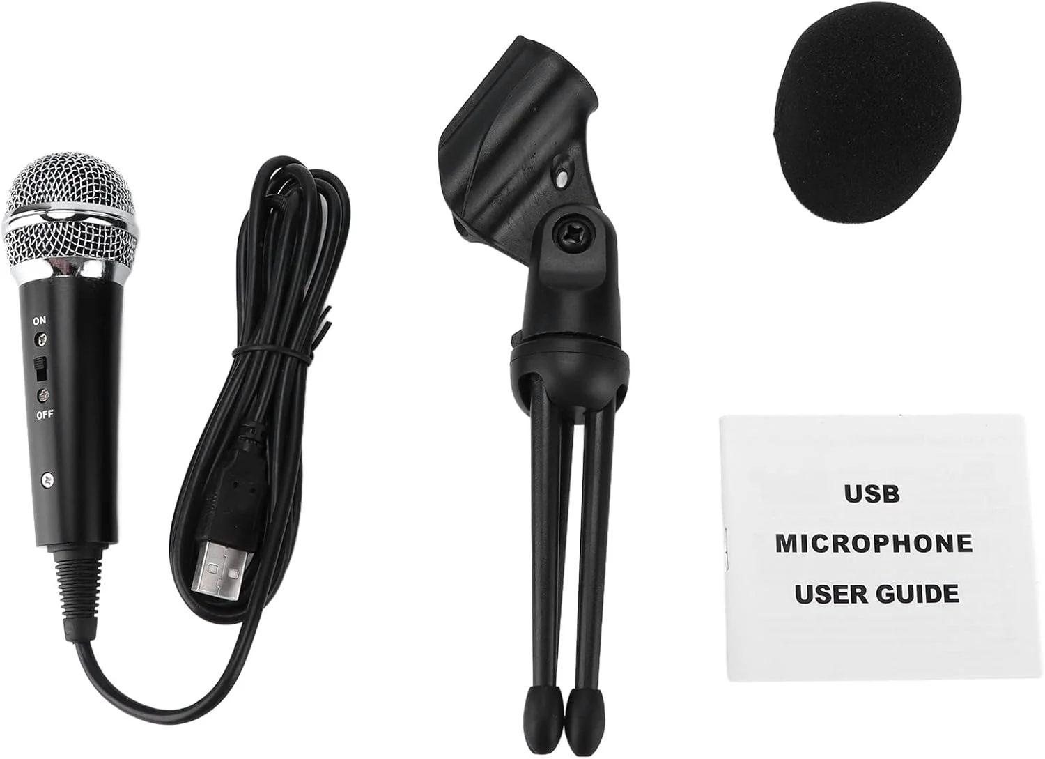 کیت میکروفون کاندنسر، میکروفون کوچک با پایه سه پایه، کابل ضبط USB