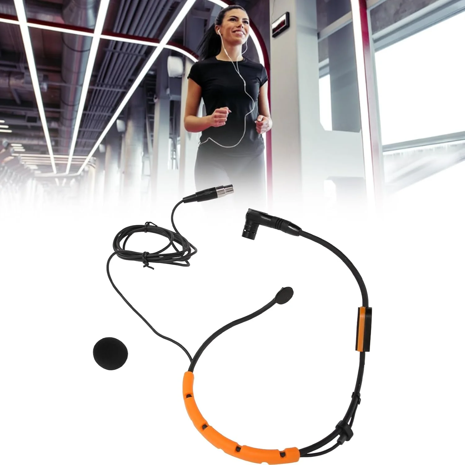 میکروفون کندانسور - هد میکروفون شفاف برای هدفون ورزشی مناسب برای PGA31 SM31 SM35 (زرد)