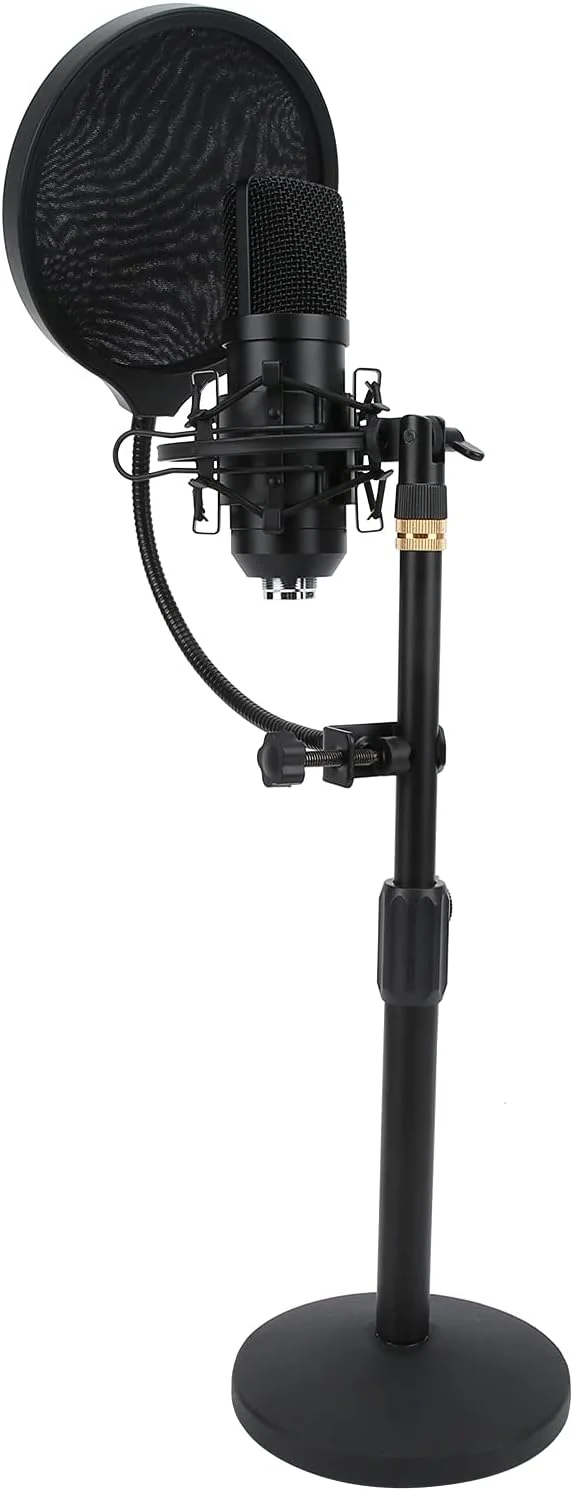مجموعه میکروفون کاندنسر، مجموعه میکروفون کارائوکه گیمینگ، آلیاژ آلومینیوم سر تخت AM700 USB کاردیوئید