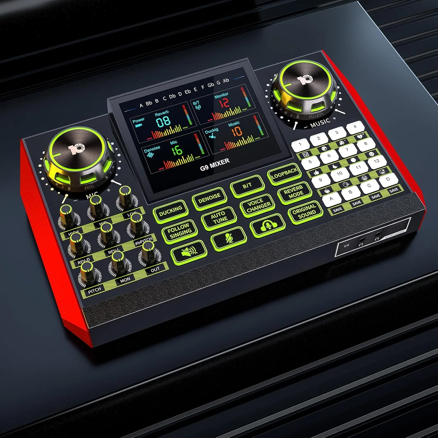 مجموعه تجهیزات پادکست G9، کارت صدای گیمر و میکسر DJ همه کاره، ایده آل برای پخش زنده، خوانندگی، یوتیوب