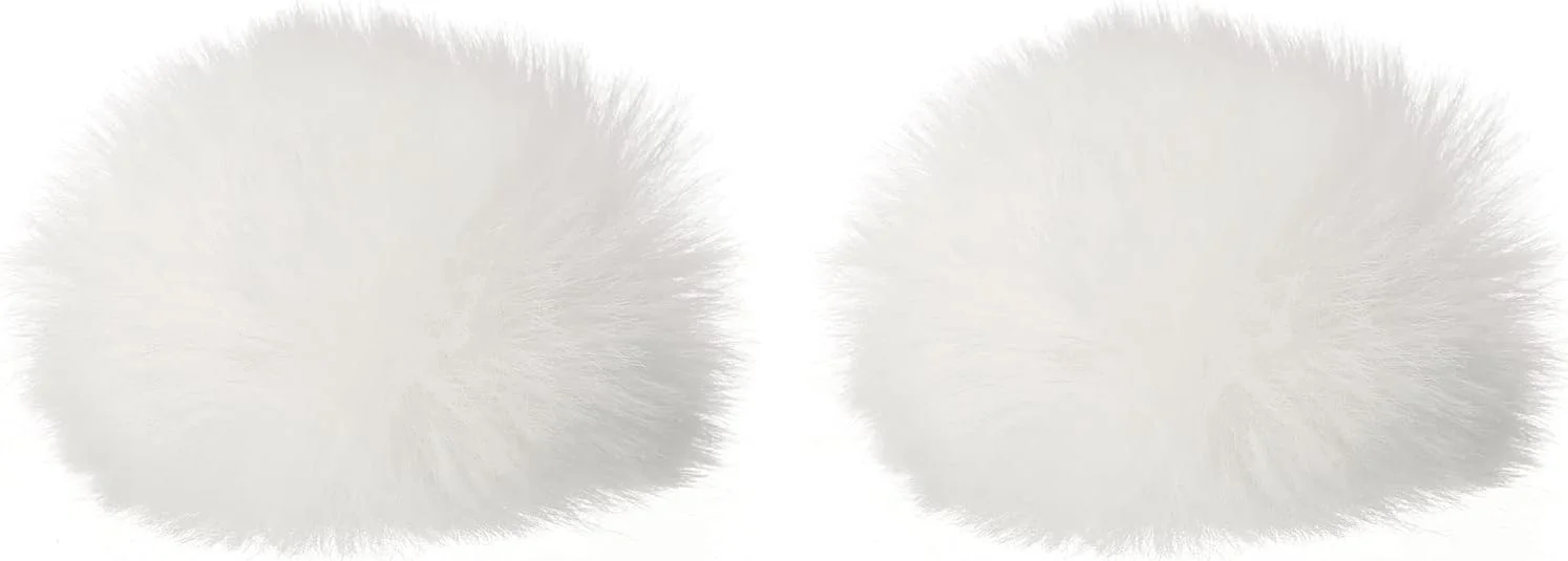 پوشش میکروفون خزدار PATIKIL، محافظ بادگیر میکروفون 7 میلی متر در 60 میلی متر برای میکروفون داخلی و خارجی، سفید، 2 عدد