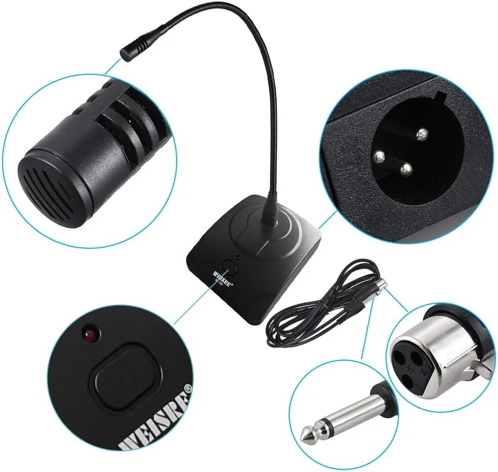 میکروفون OUNA، میکروفون کاندنسر رومیزی سیم دار حرفه ای کاردیوئید با کابل XLR به 1/4 اینچ 3 متری